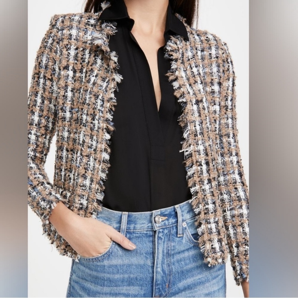Elie Tahari Multicolor Tweed Blazer